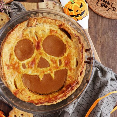 Pumpkin Cut-Out Pie Recipe-Halloween Pumpkin Pie-Easy Homemade Halloween Pumpkin Pie
