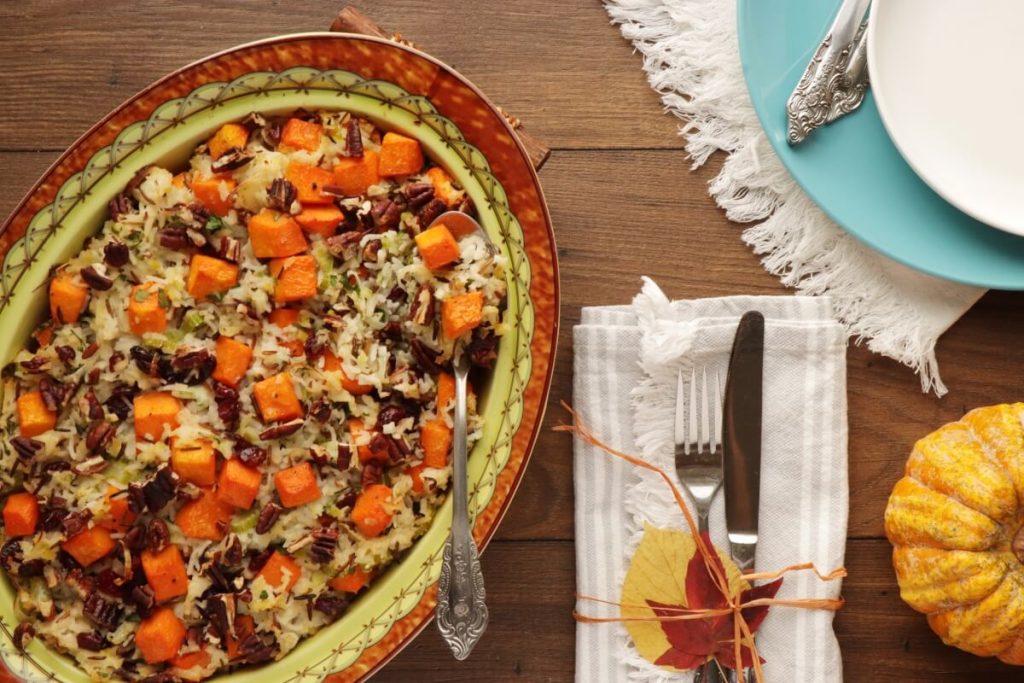 Rice Stuffing with Butternut Squash Recipe-Thanksgiving Gluten Free Stuffing-Vegetarian Thanksgiving Stuffing