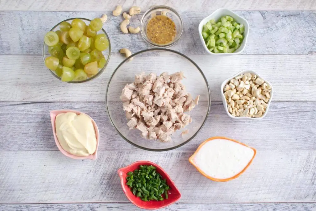 Ingredients for Turkey Salad with Grapes & Cashews
