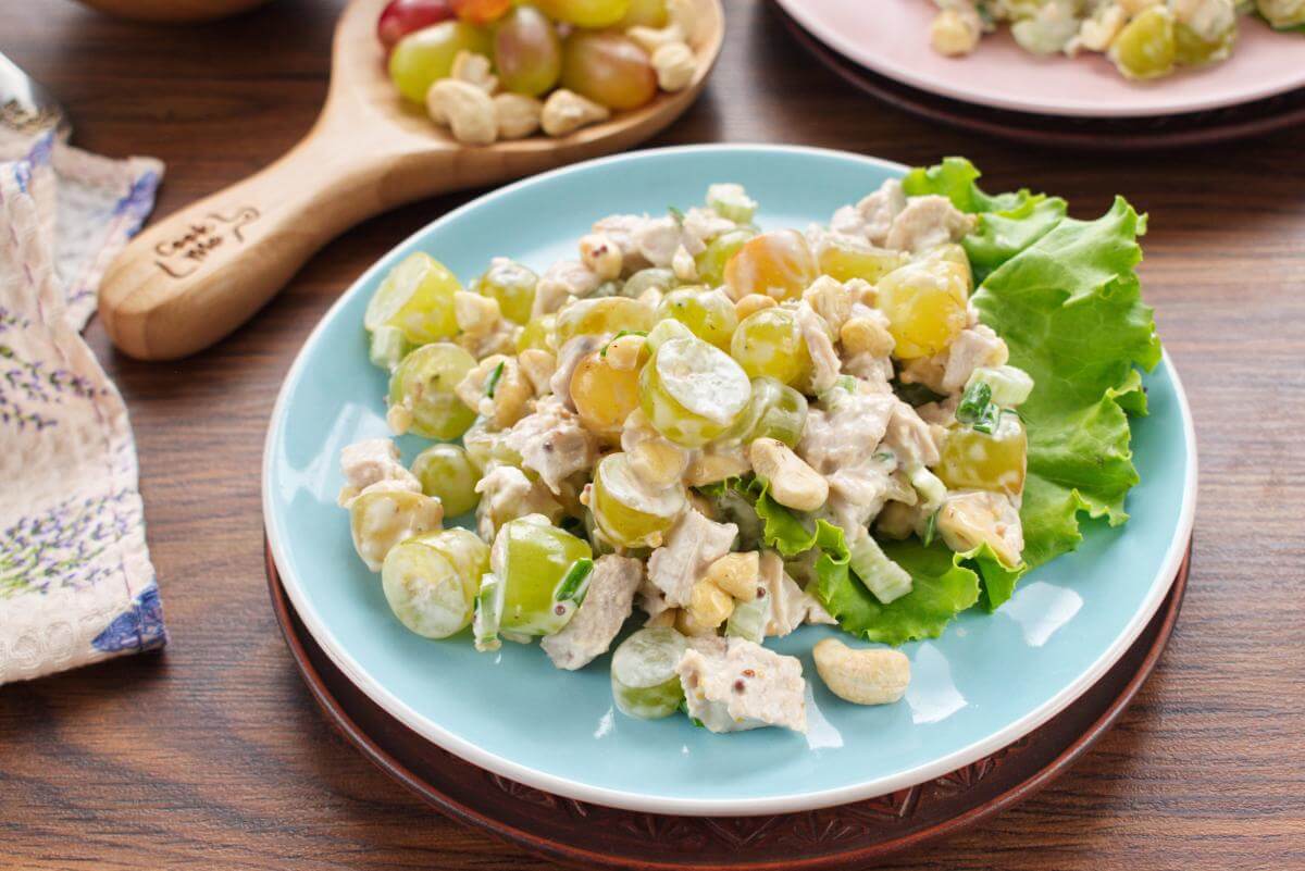 Turkey Salad with Grapes Cashews - How to make Turkey Salad with Grapes Cashews - Easy Turkey Salad with Grapes Cashews