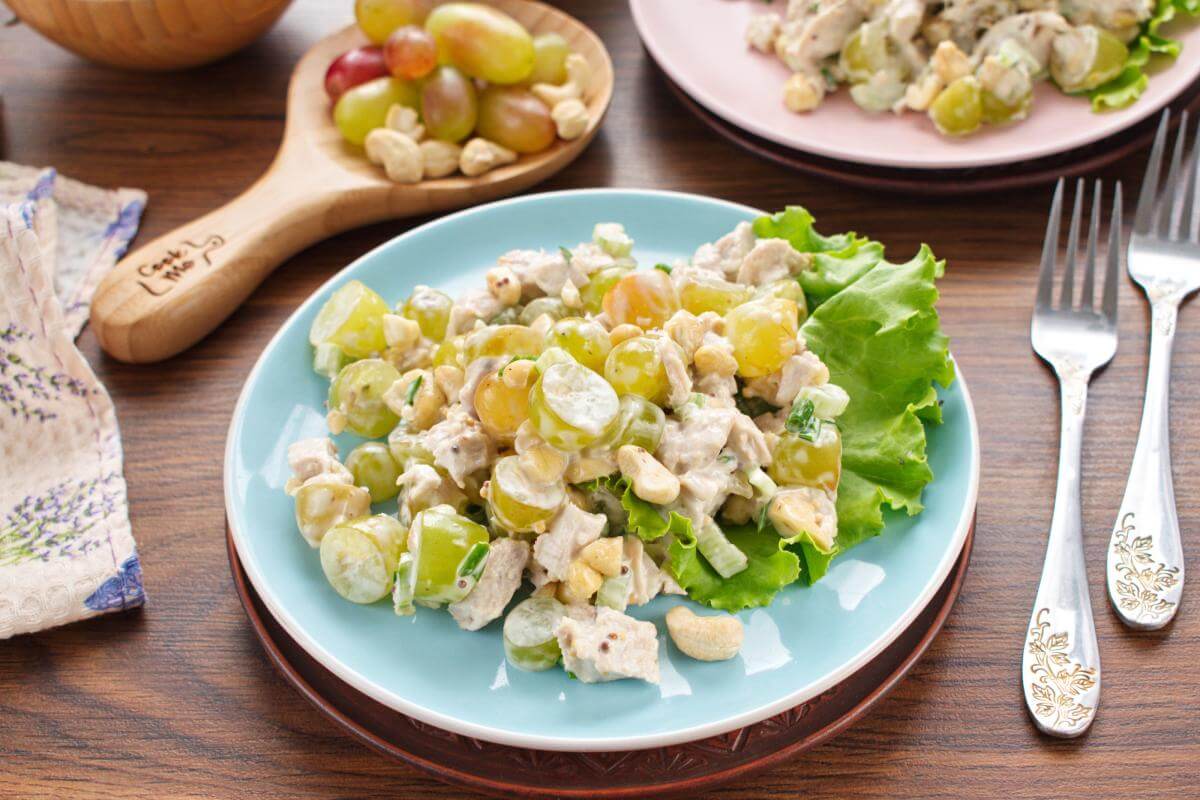 Turkey Salad with Grapes Cashews - How to make Turkey Salad with Grapes Cashews - Easy Turkey Salad with Grapes Cashews