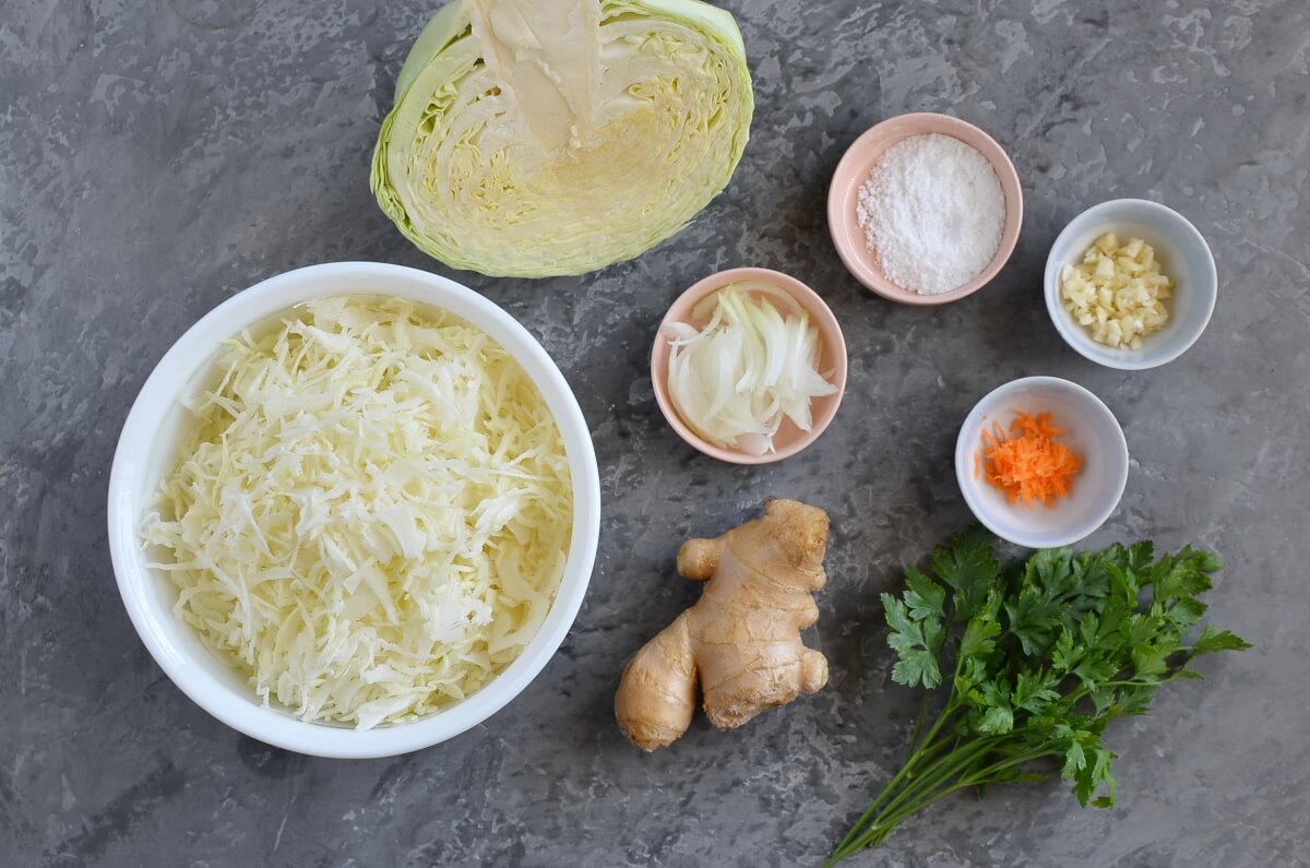 Ingridiens for Turmeric Sauerkraut