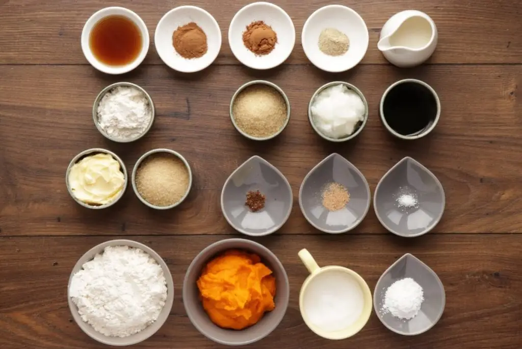 Ingredients for Vegan Pumpkin Streusel Bread