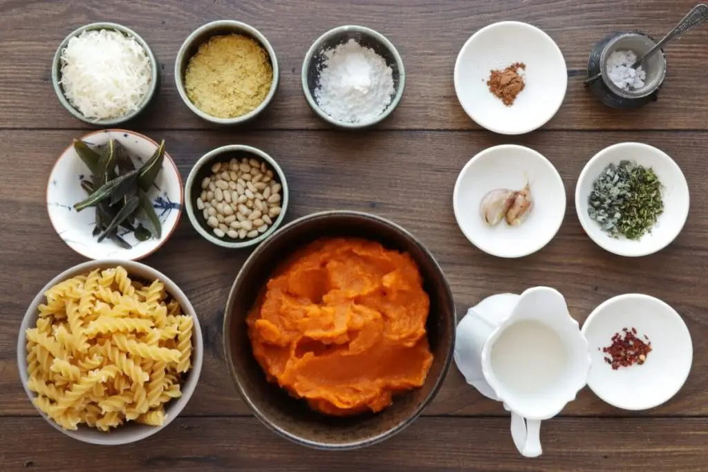 Ingredients for Vegan Pumpkin Mac and Cheese