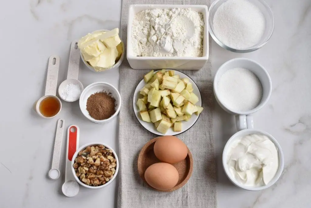 Ingredients for Apple Sour Cream Coffee Cake