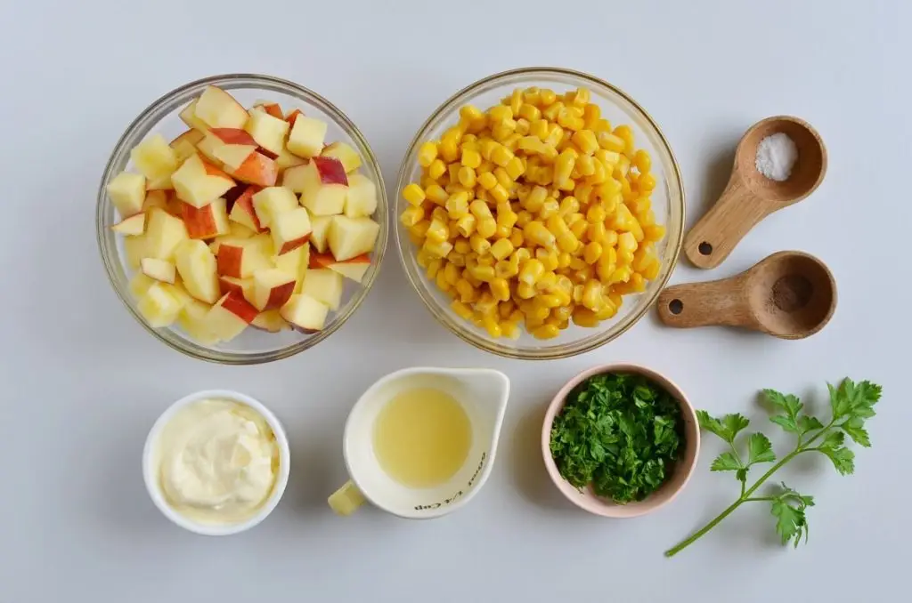Ingredients for Apple and Corn Salad