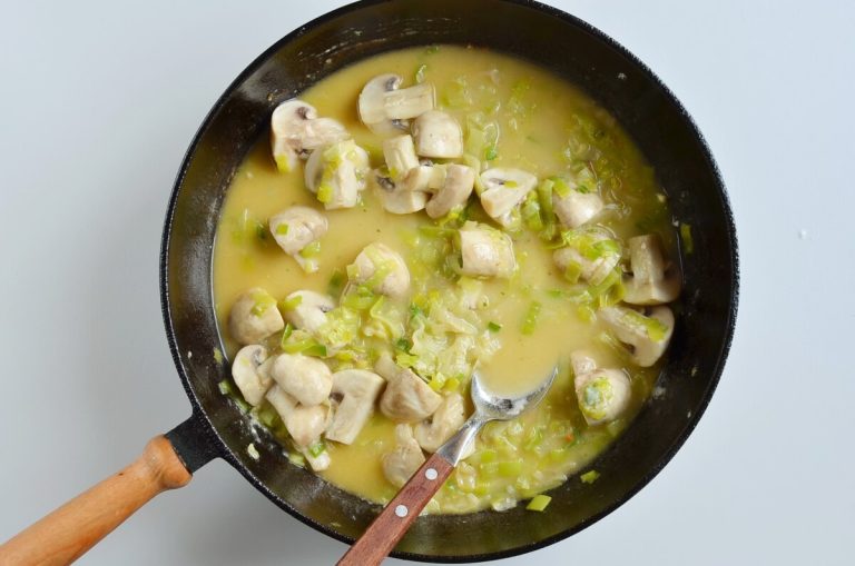 Step 8 - Braised Chicken Thighs with Mushrooms and Leeks