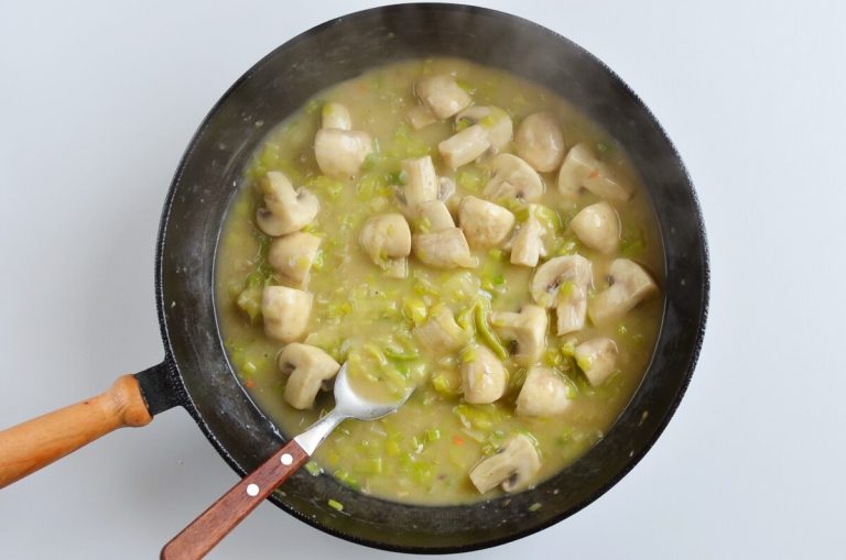 Step 8 - Braised Chicken Thighs with Mushrooms and Leeks
