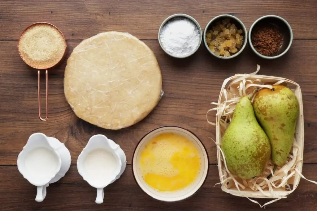 Ingredients for Bruleed Coffee and Pear Tart