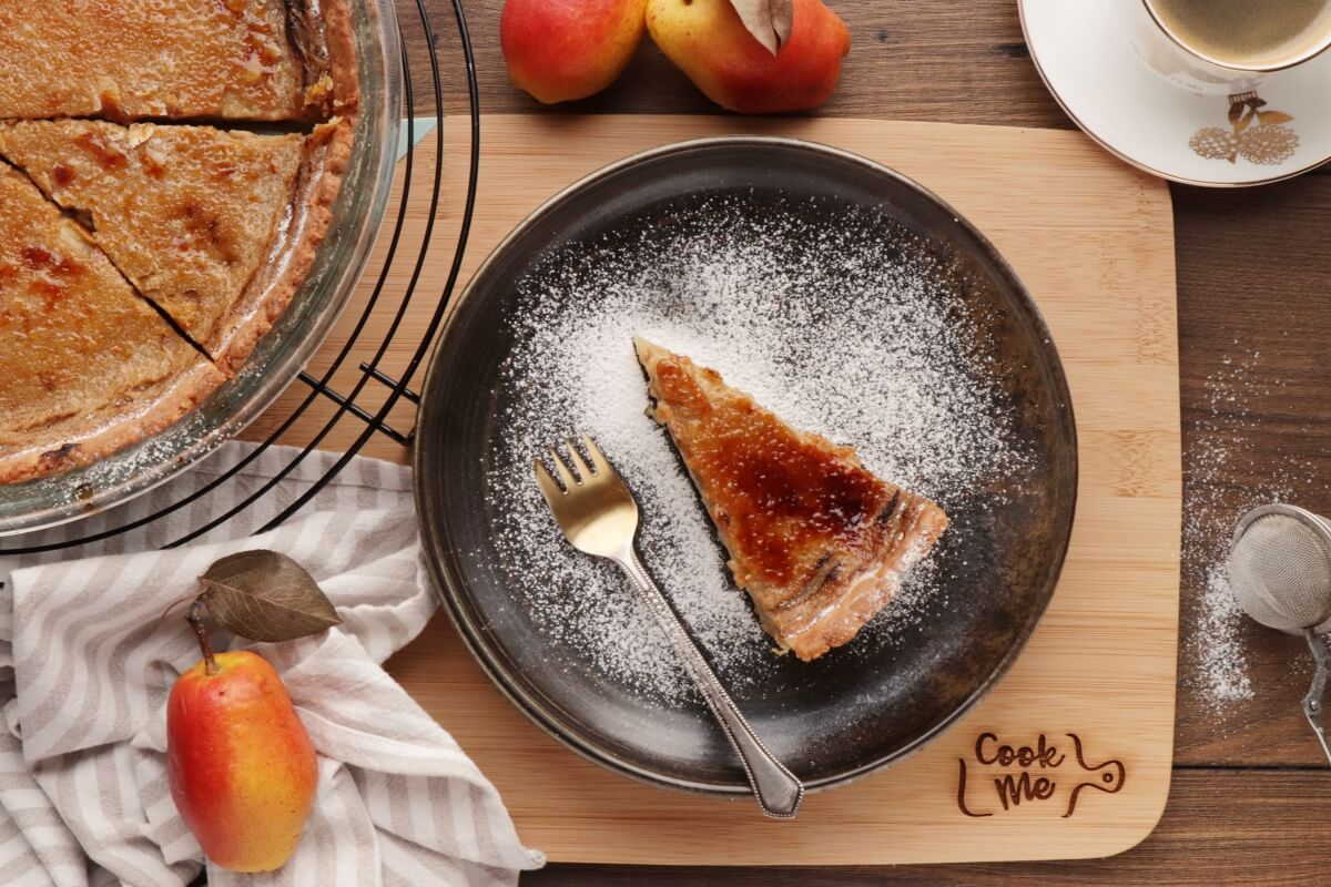 Bruleed Coffee and Pear Tart