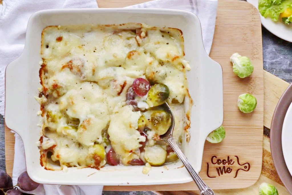Brussels-Sprouts-and-Grapes-au-Gratin-Recipe-Brussels-Sprouts-Gratin-Meatless-Monday-Brussels-Sprouts-
