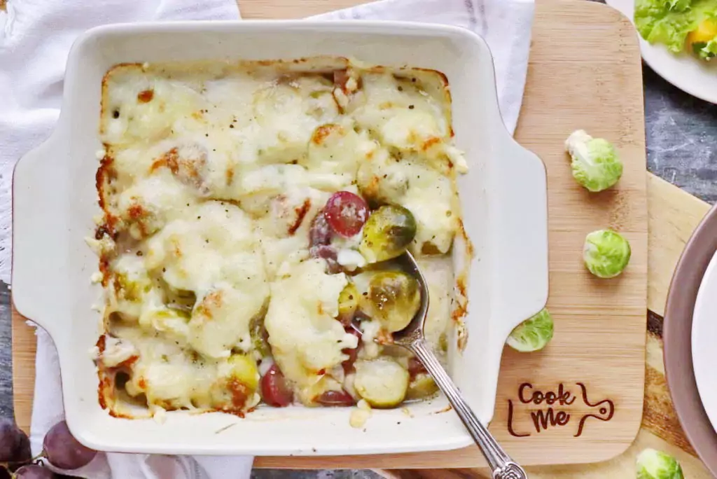 Brussels Sprouts and Grapes au Gratin