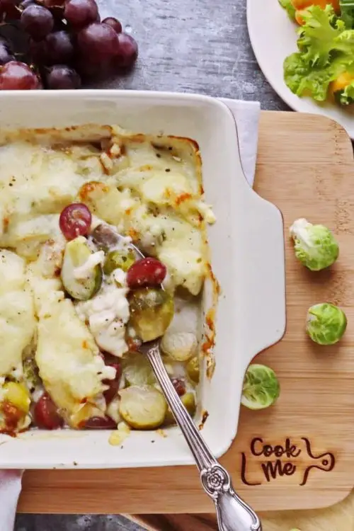 Brussels Sprouts and Grapes au Gratin