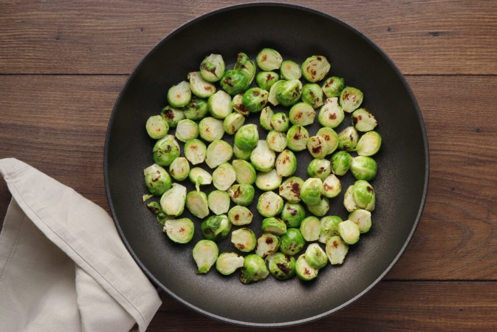 Cheesy Brussels Sprouts and Mushrooms recipe - step 1