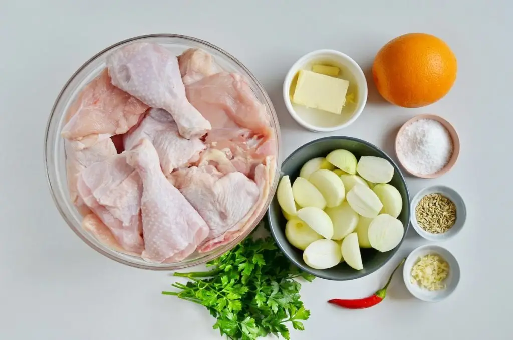 Ingredients for Chili-Butter Roast Chicken