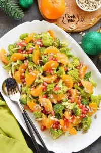 Christmas Broccoli Salad with Pomegranate