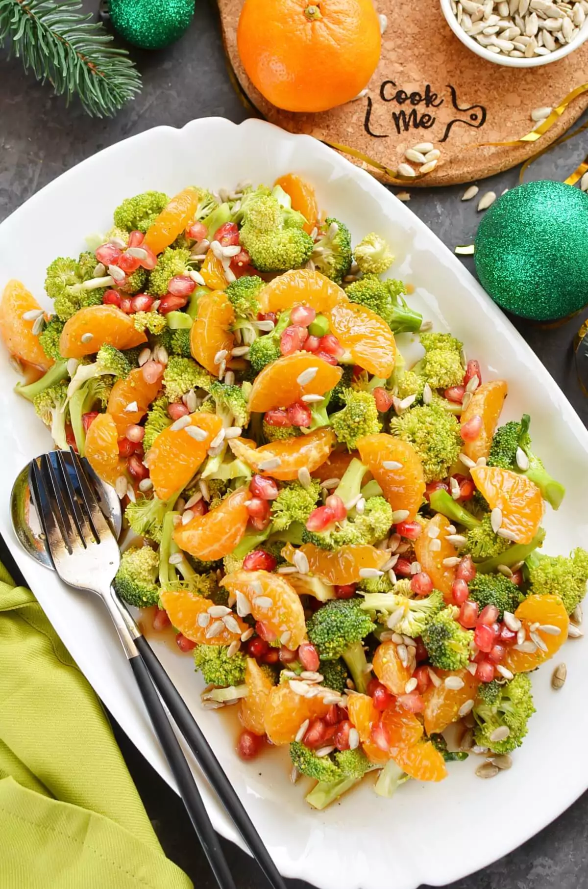 Christmas Broccoli Salad with Pomegranate