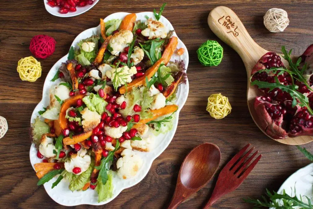 Christmas Sweet Potato & Cauliflower Salad