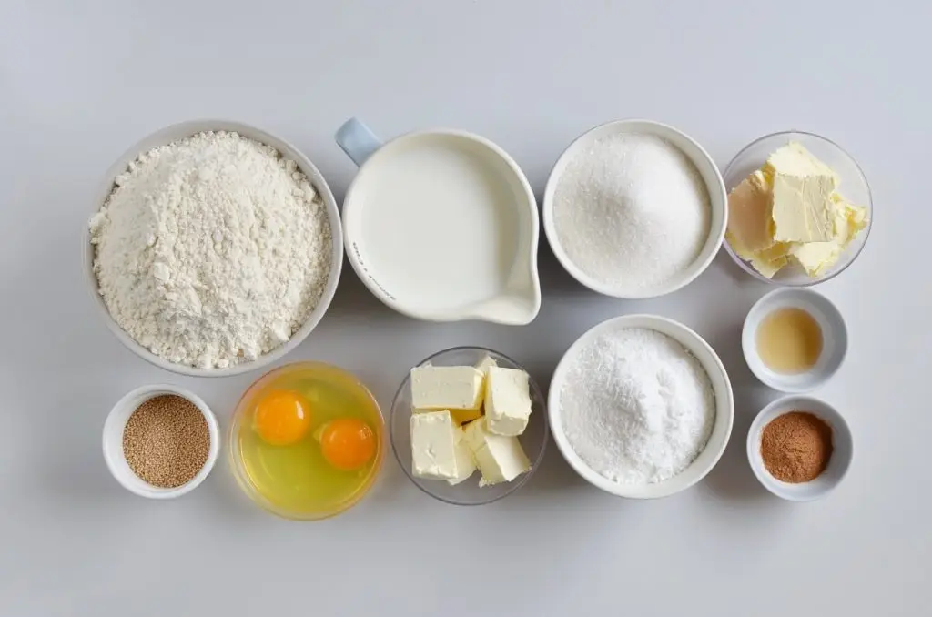 Ingredients for Cinnamon Roll Wreath