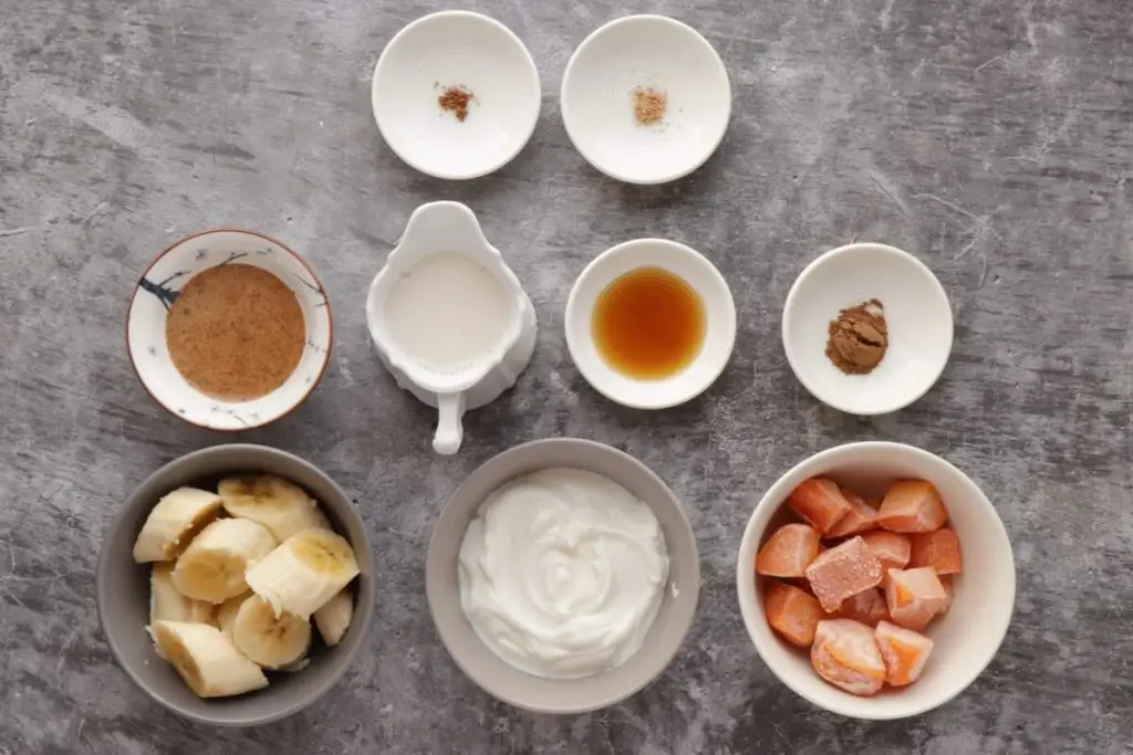 Ingredients for Cinnamon Sweet Potato Pie Smoothie