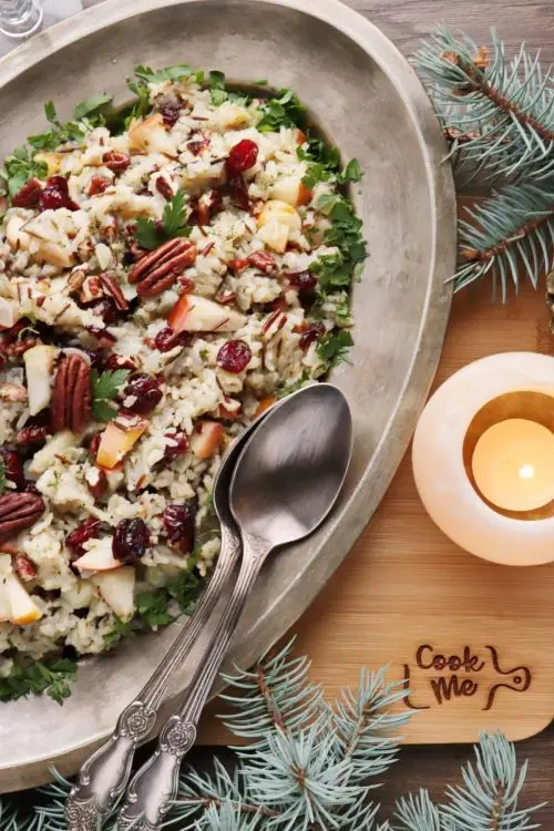 Cranberry Apple Pecan Wild Rice Pilaf