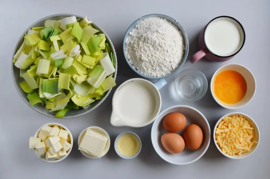 Ingredients for Creamed Leek Tart