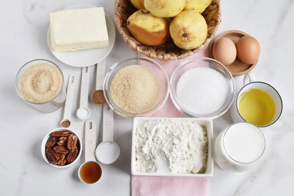 Ingredients for Fresh Pear Cake