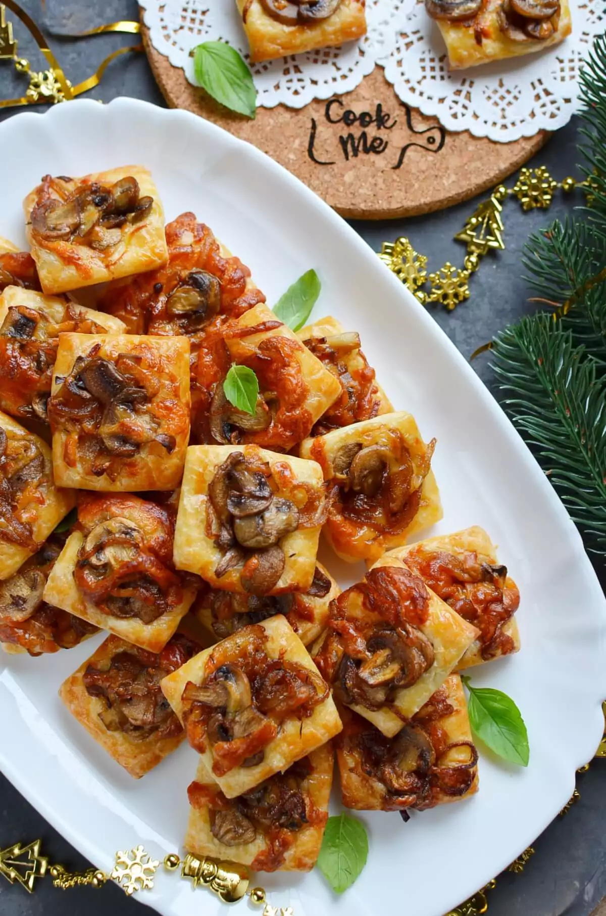 Gruyere, Mushroom & Caramelized Onion Bites