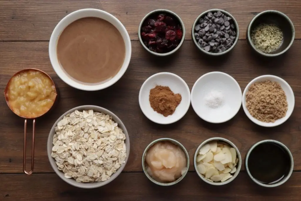 Ingredients for Healthy Oatmeal Breakfast Cookies