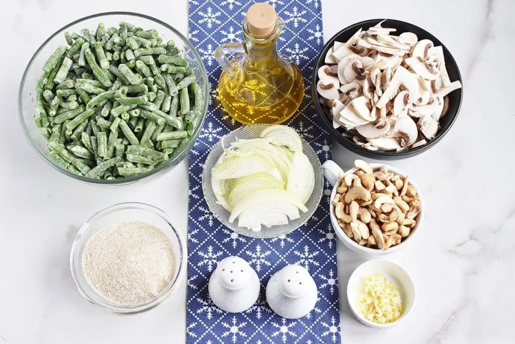 Ingredients for Healthy Vegan Green Bean Casserole