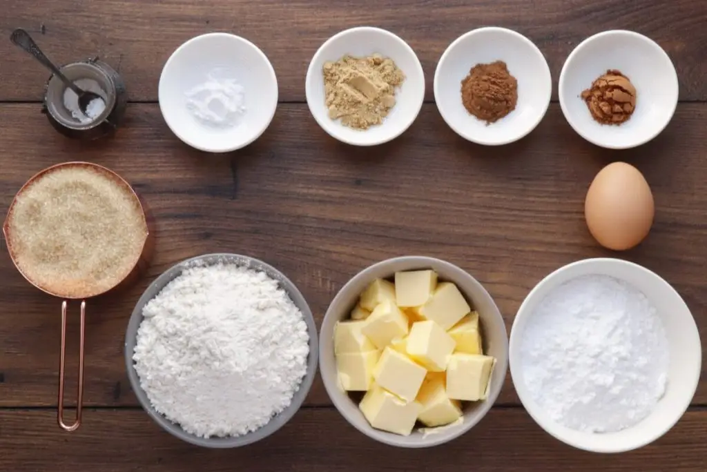 Ingredients for Irish Ginger Cookies