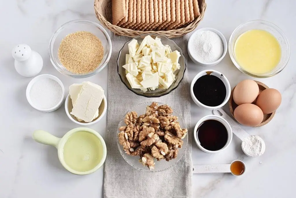 Ingredients for Malted Walnut Pie