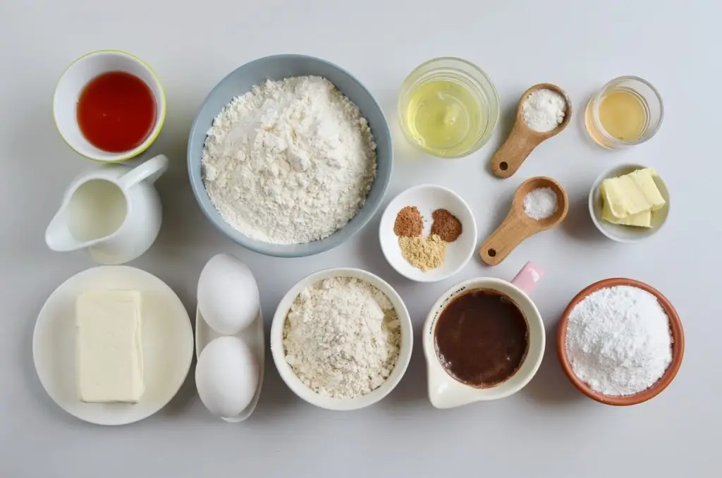 Ingredients for Maple Glazed Gingerbread Scones