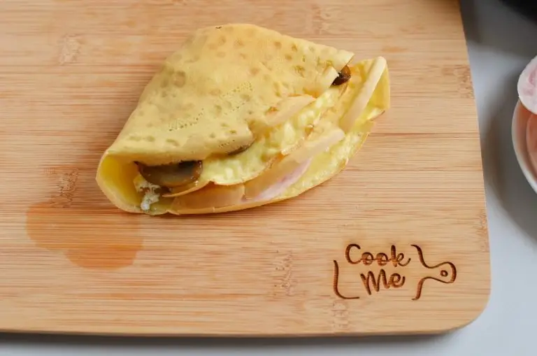 Step 7 - Mushroom Ham and Goat’s Cheese Pancakes