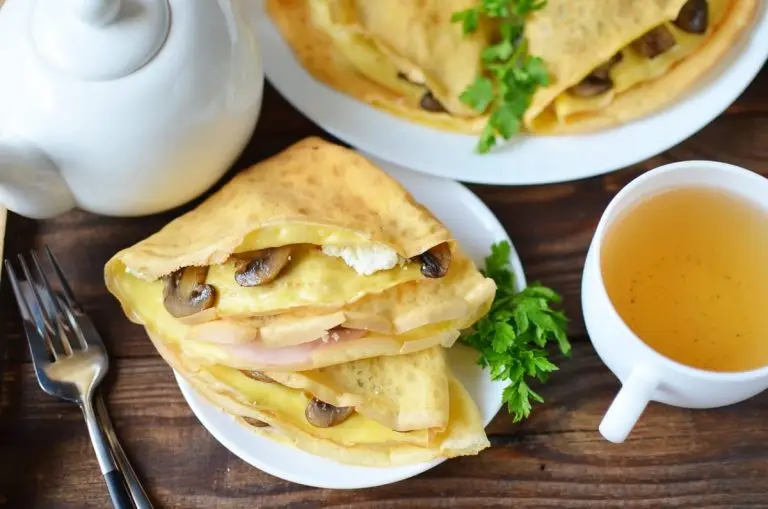 Step 9 - Mushroom Ham and Goat’s Cheese Pancakes