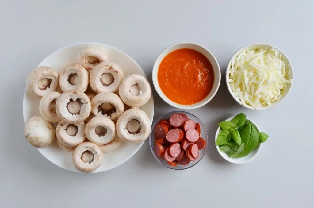 Ingredients for Pizza-Stuffed Mushrooms