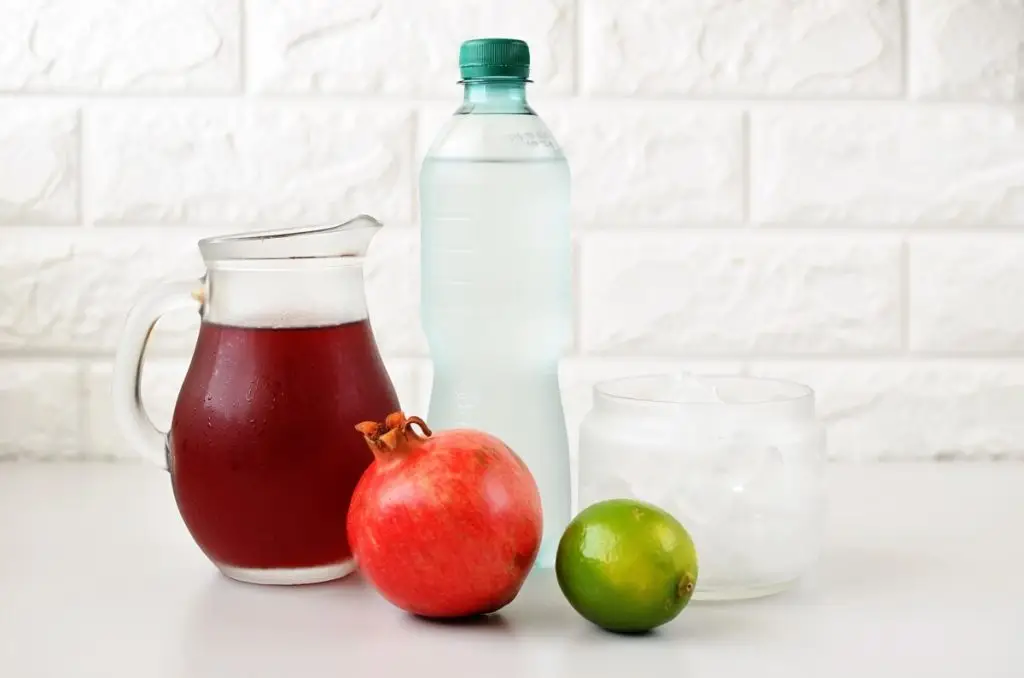 Ingredients for Pomegranate Lime Spritzer (Non-Alcoholic)