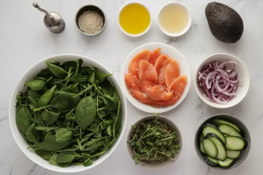 Ingredients for Smoked Salmon Salad