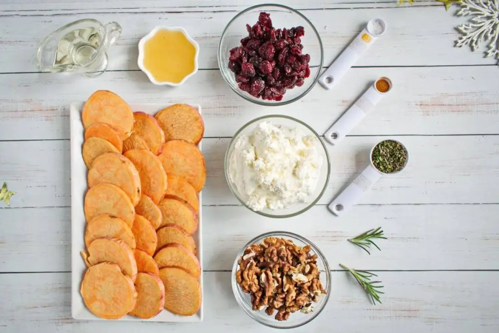 Ingredients for Sweet Potato Rounds with Herbed Ricotta
