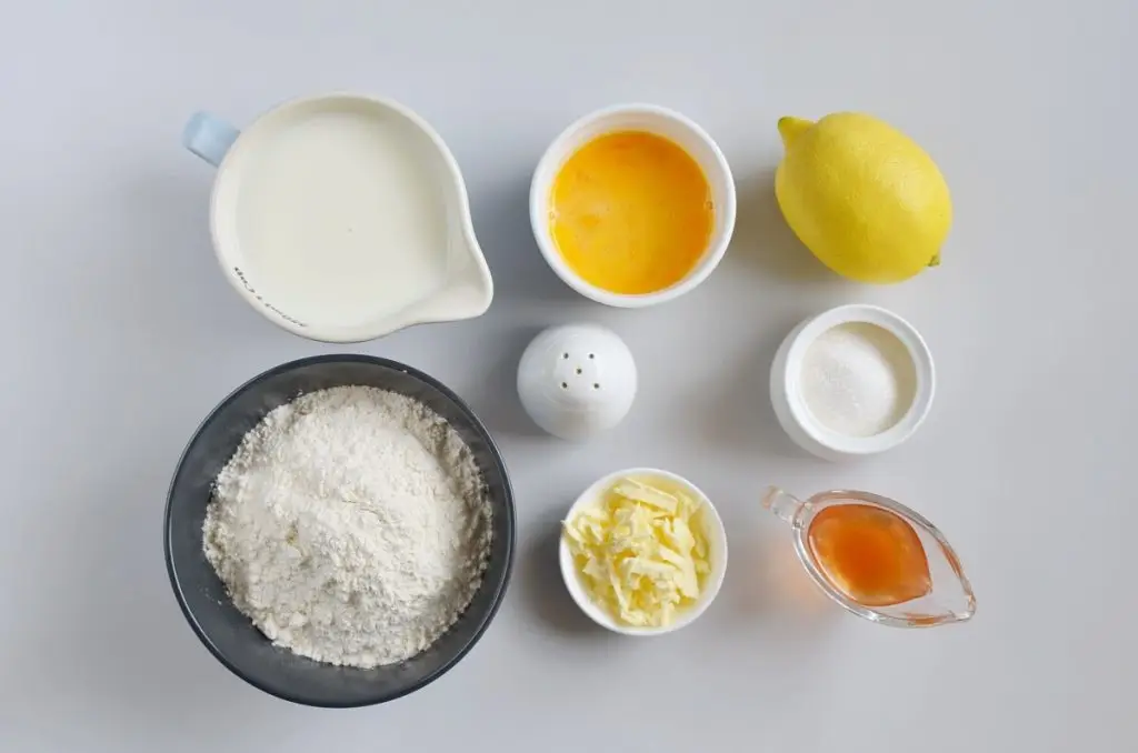 Ingredients for Traditional British Shrove Tuesday Pancakes