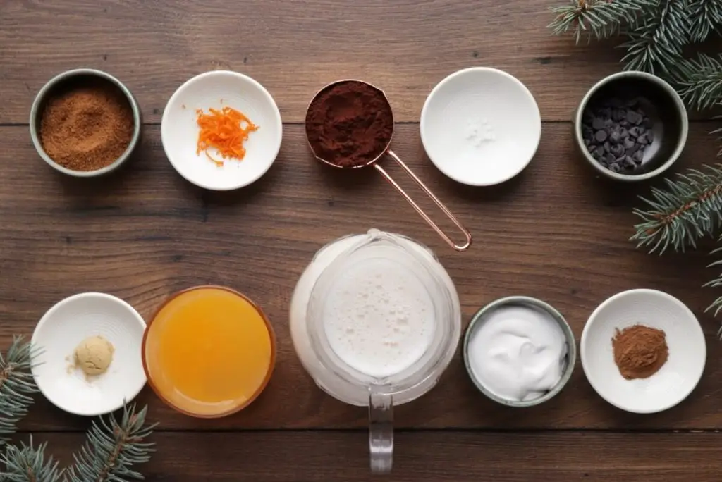 Ingredients for Vegan Orange Hot Chocolate