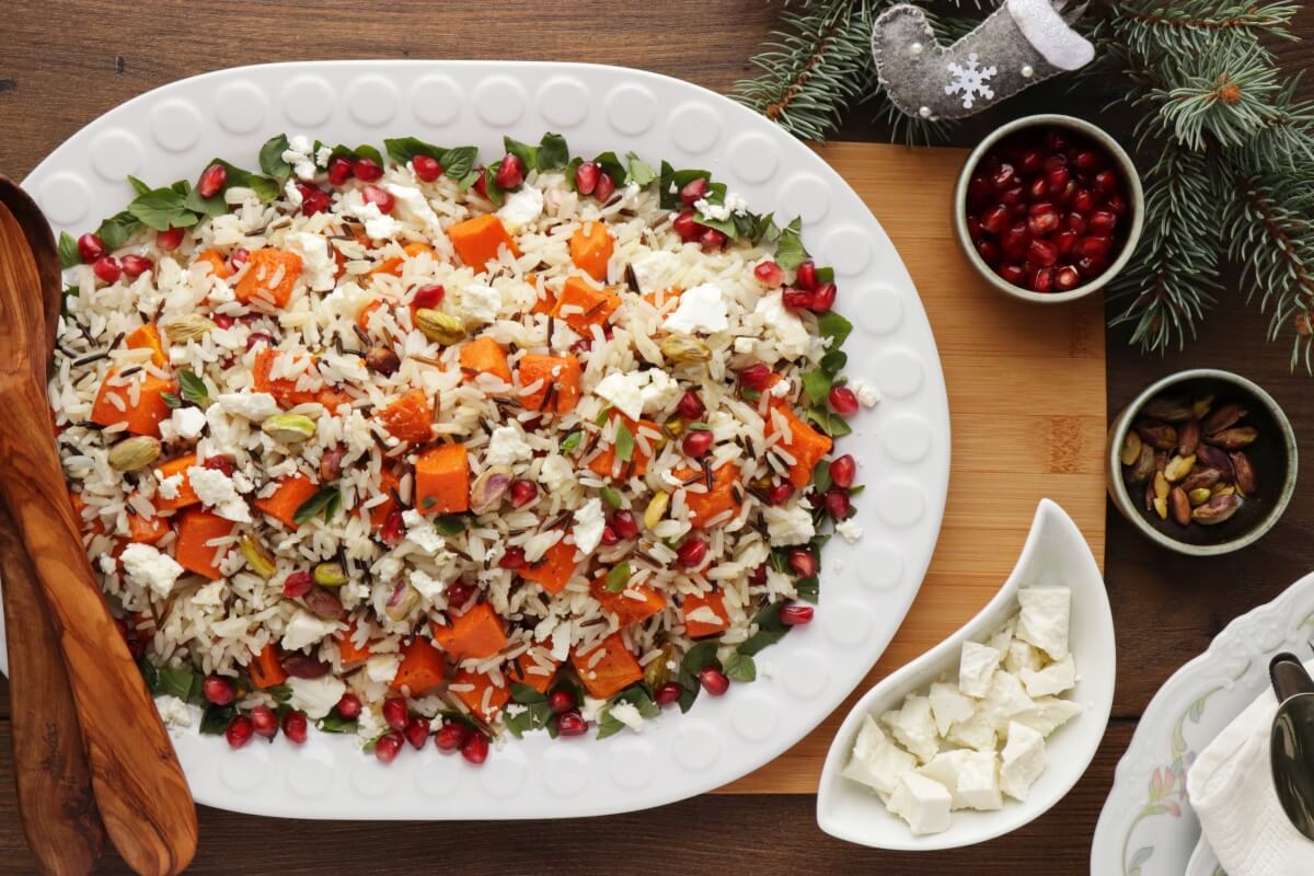 Warm Christmas Rice Salad Recipe-Easy Christmas Rice Salad-Festive Rice Salad