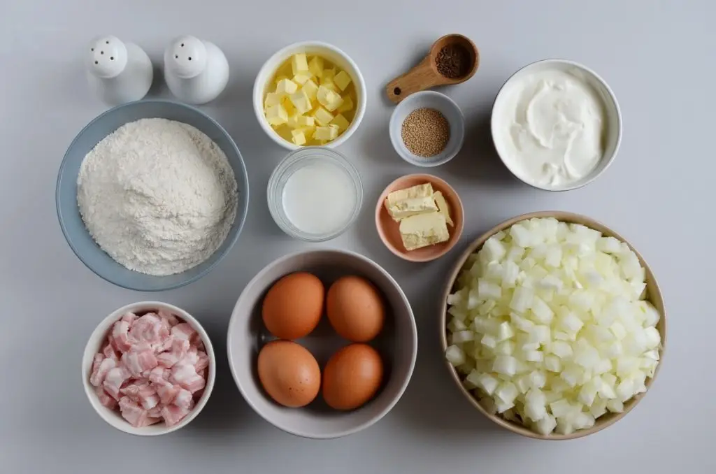 Ingredients for Authentic Schwäbischer Zwiebelkuchen