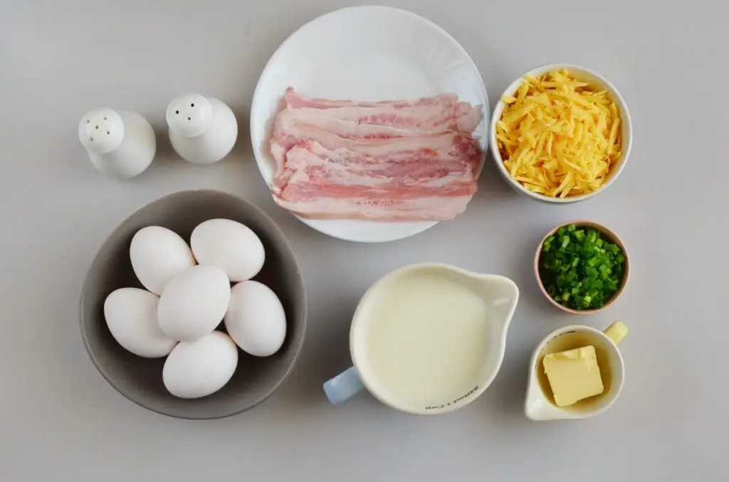 Ingredients for Bacon Cheese Frittata