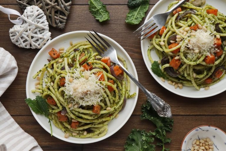 Step 8 - Bucatini with Winter Pesto and Sweet Potatoes