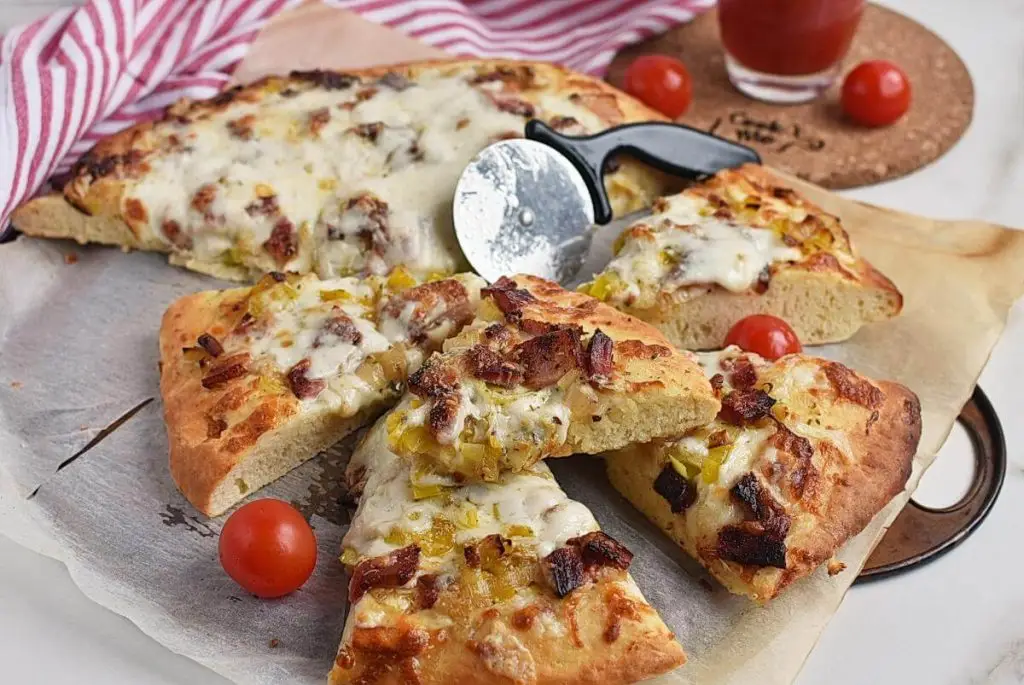 Caramelized-Leek and Bacon Pizza