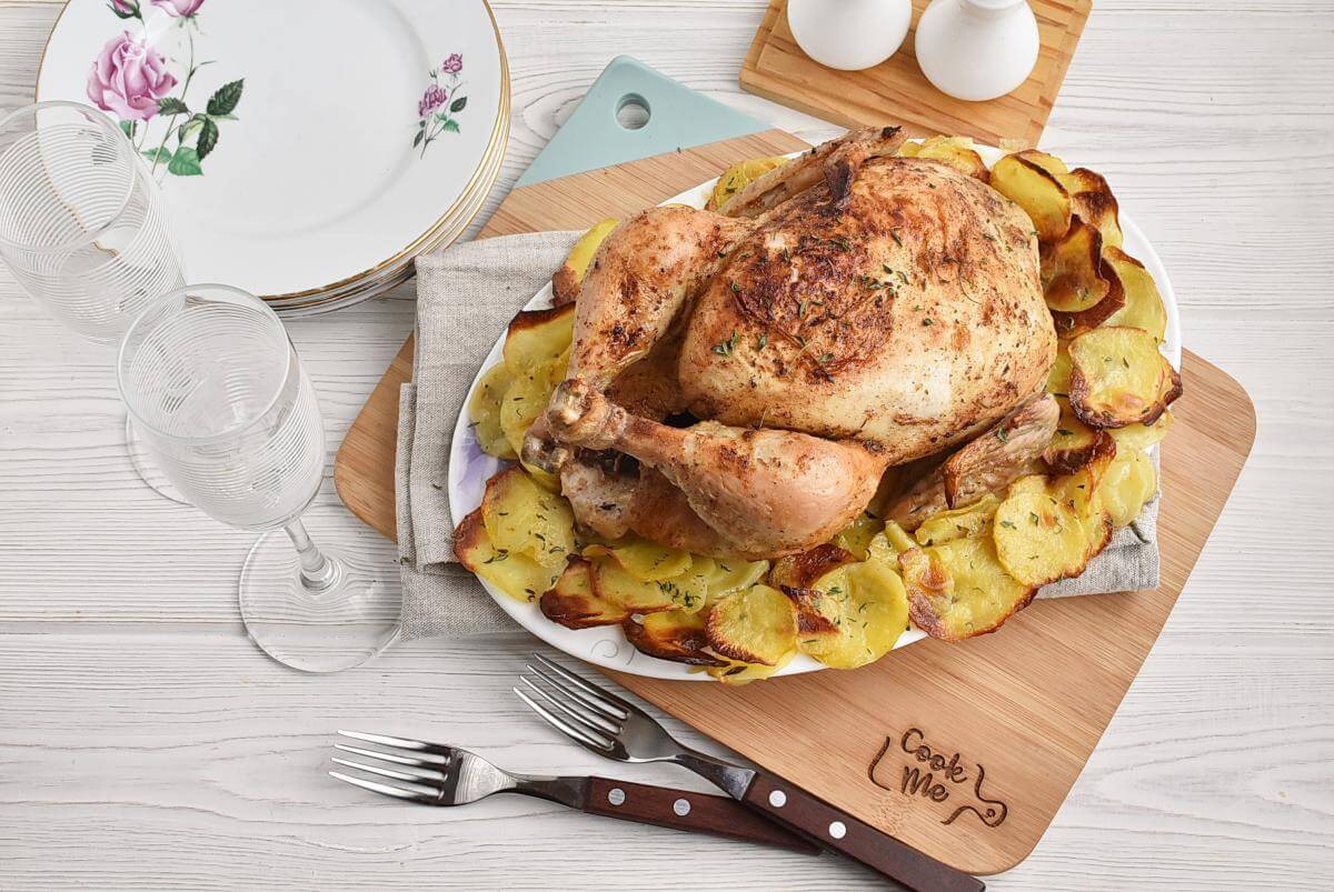 Cast-Iron Roast Chicken with Crispy Potatoes