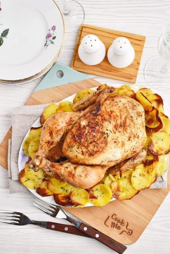 Cast-Iron Roast Chicken with Crispy Potatoes
