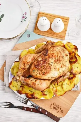 Cast-Iron Roast Chicken with Crispy Potatoes