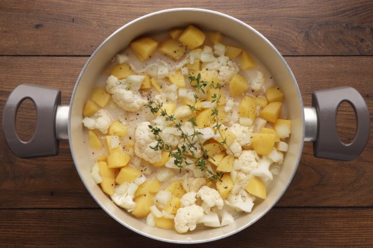 Step 1 - Cauliflower Bisque with Brown Butter Croutons
